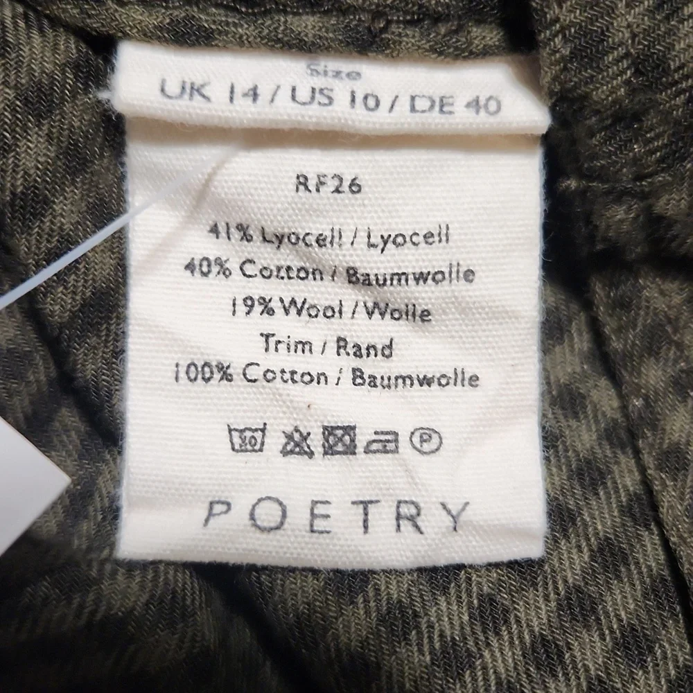 NEW Poetry Lagenlook Cotton Wool Blend Brown Checked Maxi Skirt Size 10